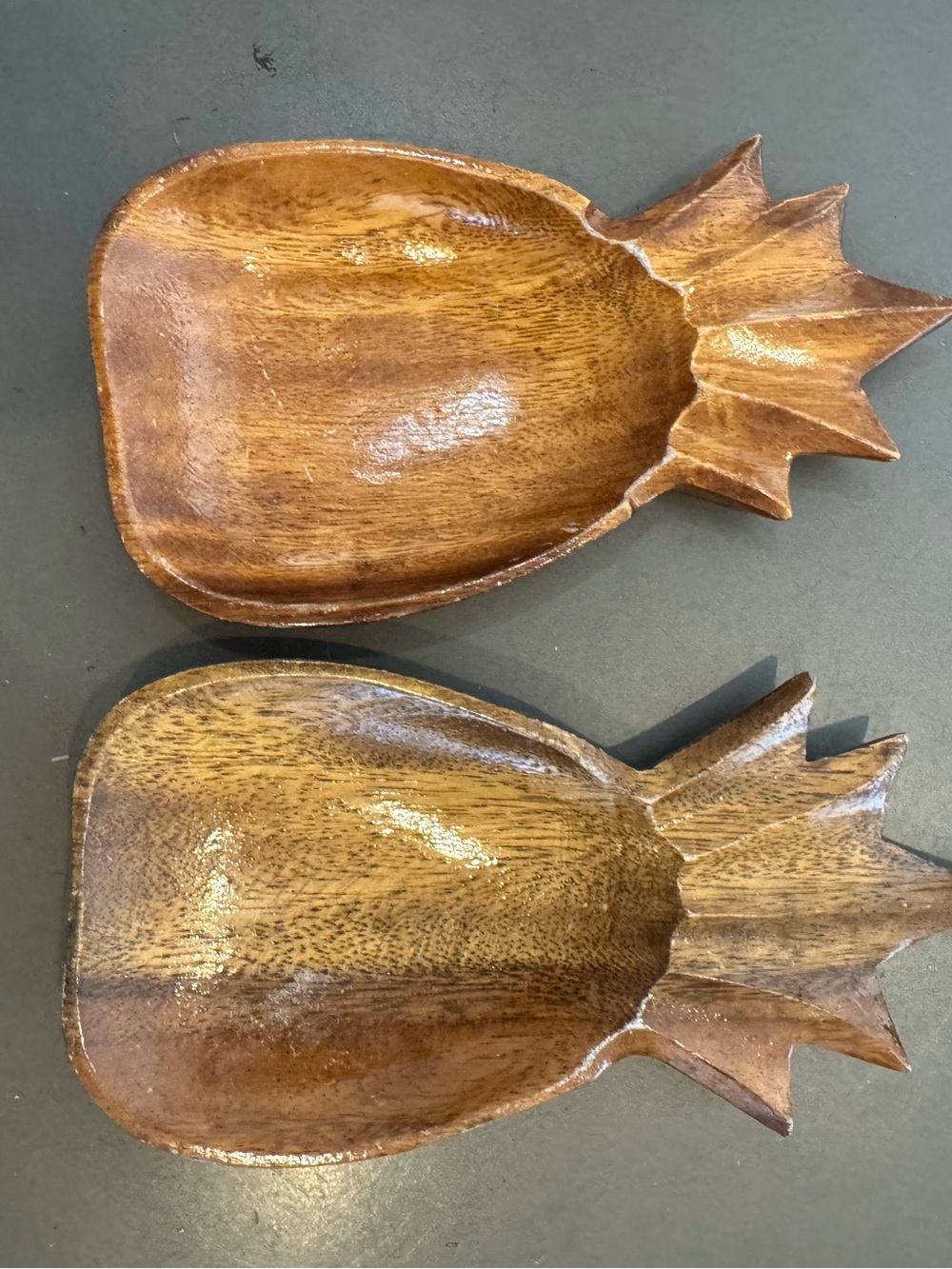 Vintage Monkey Pod Hardwood Hand Carved Bowls—med set 2